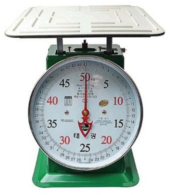[마카모디]태광 국산 앉은뱅이저울 정육점저울 지시저울 시장 식당 주방 음식 바늘 접시 2kg 5kg, ST-05K