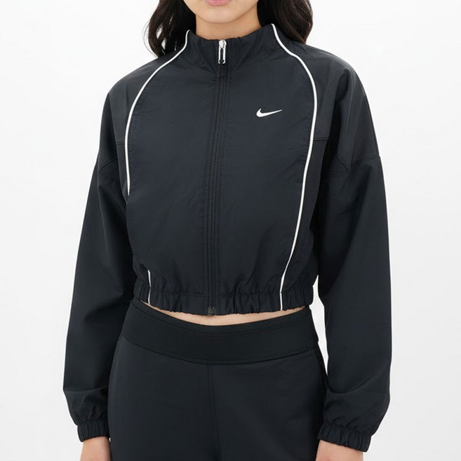 나이키 트랙 자켓 여성 우븐 크롭 재킷 바람막이 스포티 래글런 아우터 발수 나일론 점퍼 클래식웨어