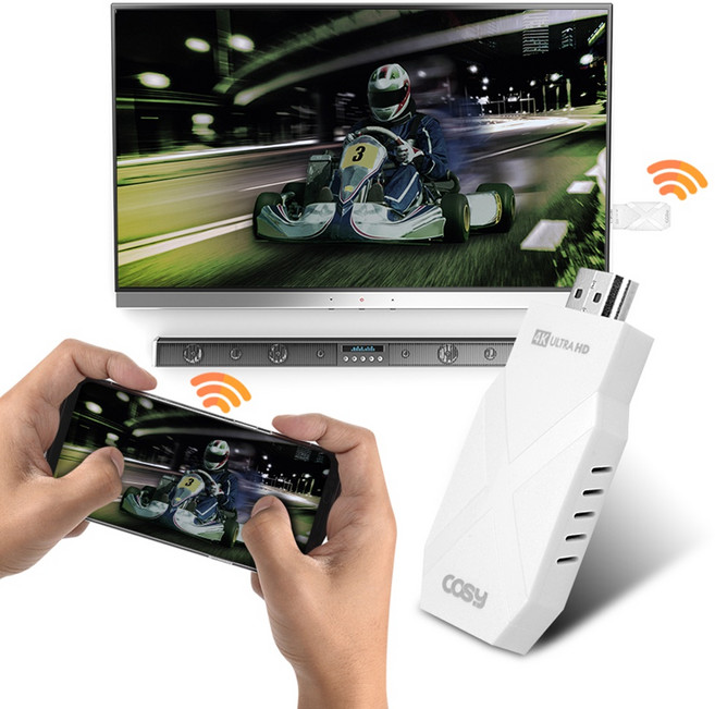코시 엑스 4K UHD 미라캐스트 미러링 핸드폰 TV연결 어댑터/갤럭시S20 Plus SM-G986N, 화이트