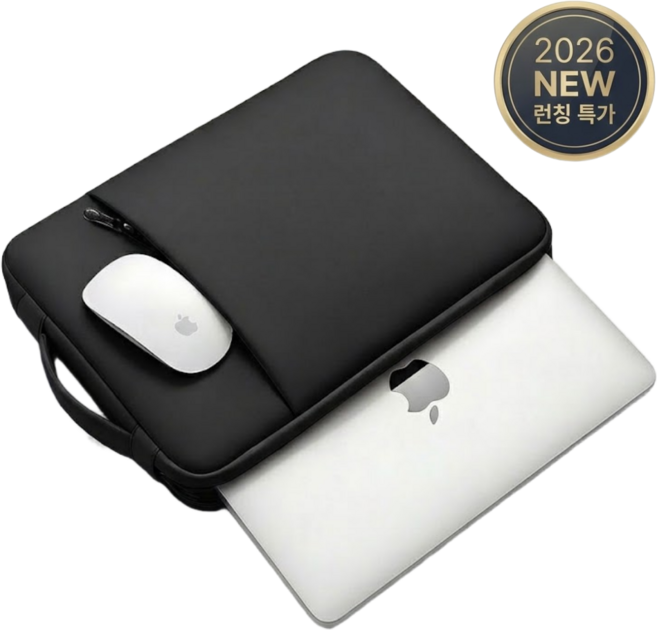 팍클리 4중 쿠션 노트북 가방 파우치, 1개, 매트블랙