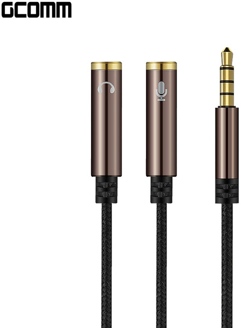 GCOMM 3.5mm 鋁合金 1分2音源轉接線 耳機麥克風分離線, 1個