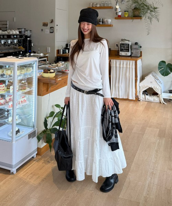 매장정품 셀렙샵에디션 CELEBSHOP EDITION 26SS 코튼100 티어드 풀 스커트 2079007658 144892