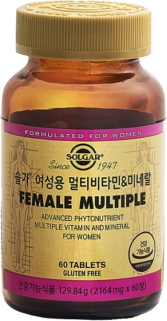솔가 여성용 멀티비타민 미네랄 194.76g + 쇼핑백, 60정, 1개 - 쿠팡