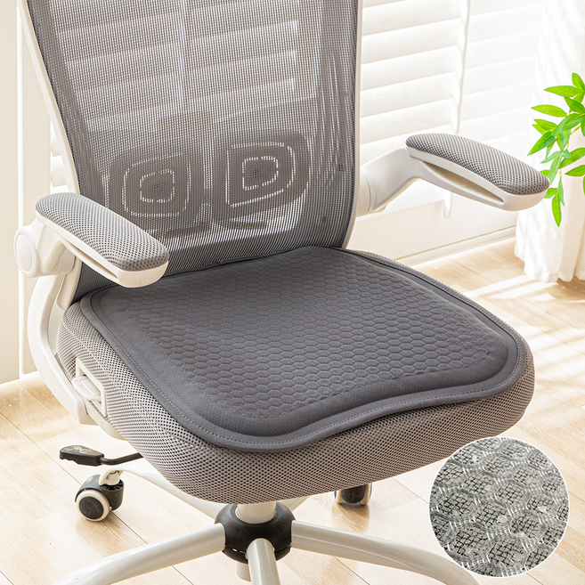 트리플썬 실리콘 통풍 쿨 방석 차량용 의자 쿨링, 챠콜그레이, 1개