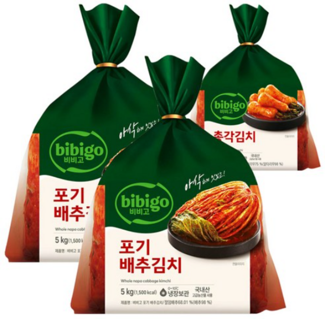 씨제이제일제당 시원 아삭한 비비고 포기김치 10kg + 총각김치 900g, 1세트