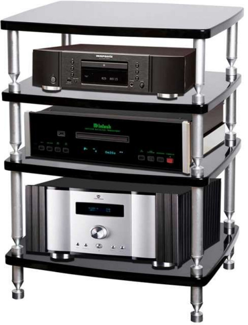 오디오랙 스탠드 선반 받침대 스피커 수납장 장식장 다이 앰프, HK-3 블랙 3층