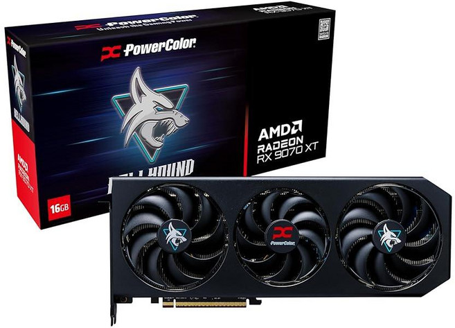 PowerColor Hellhound AMD Radeon RX 9070 XT 16GB 16 기가바이트 GDDR6 235436, PowerColor Hellhound AMD Radeo, 1개