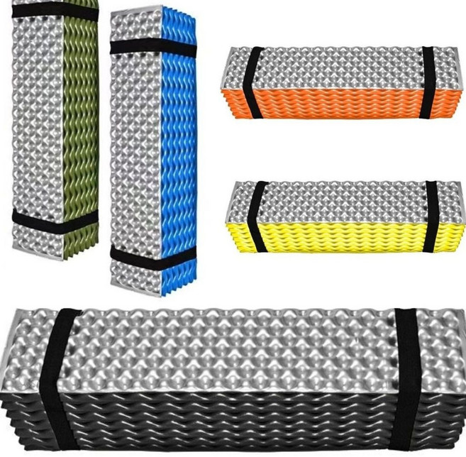 蛋殼睡墊 送收納袋 登山露營防潮墊, 鋁膜+顏色隨機,尺寸款式隨機