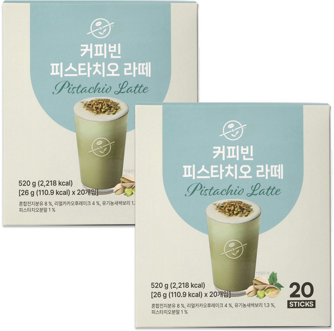커피빈 피스타치오 라떼, 26g, 20개입, 2개