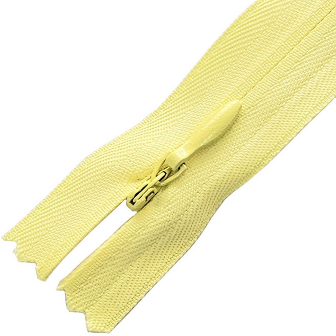 25cm 콘솔지퍼 숨은지퍼 혼솔지퍼 (25색상), 14.라이트옐로, 1개