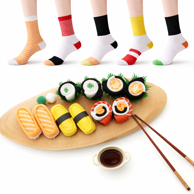 바시스 초밥양말 세트 재미있는 센스 선물 유니크 이색 양말