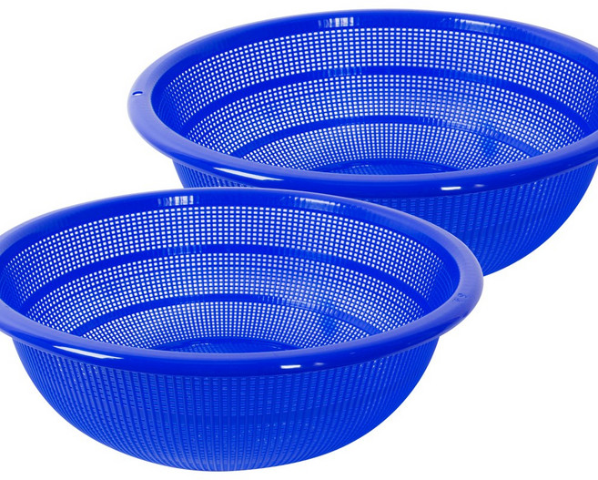 카시안 원소쿠리 2개 세트 NA 원형 소쿠리 채반 광주리 김장 배추절임, 1세트, 블루