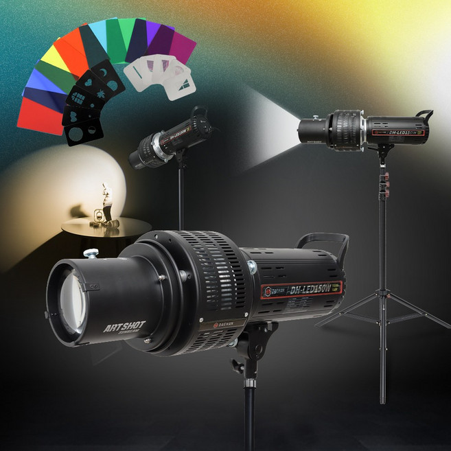 썬빔+스트롱+아트샷 키트 고보 스누트 영상 촬영 장비 지속광 조명, 썬빔 스트롱 아트샷 KIT-SUNAT02, 1세트