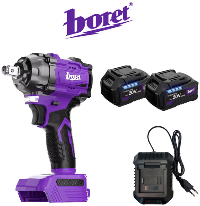 보레트 21V 충전 임팩렌치 하이토크 BIW-21002M 4Ah 2팩 세트 마끼다 호환, 1개