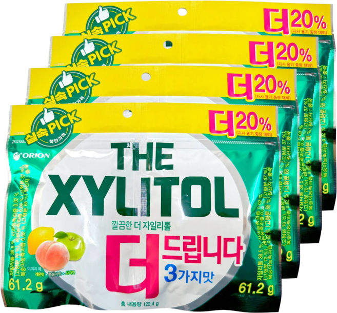 오리온 더 자일리톨 리필백, 122g, 4개