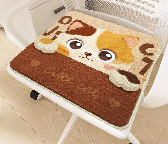 해피유통 귀여운 고양이 디자인 방석 사무실 및 가정용 의자 쿠션, 30*30센티미터., 1