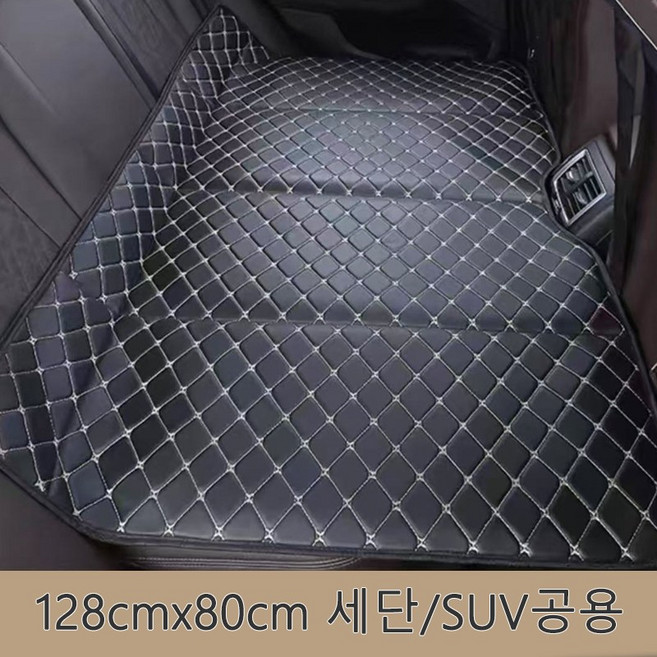 뒷자석 접이식 확장 보드 여행 캠핑 매트리스 차박매트, 검은 바탕에 흰 실, 1