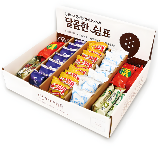한봄 과자선물세트 간식꾸러미 단체선물 종합 간식 세트, 1박스, 2호 에이스+뽀또+산도+에그와플+크리스피롤12