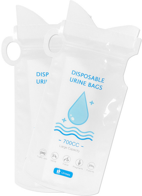 블리스키미 일회용 소변팩 캠핑 실외활동 긴급 화장실 휴대용 소변봉투 10매, 1개, 화이트