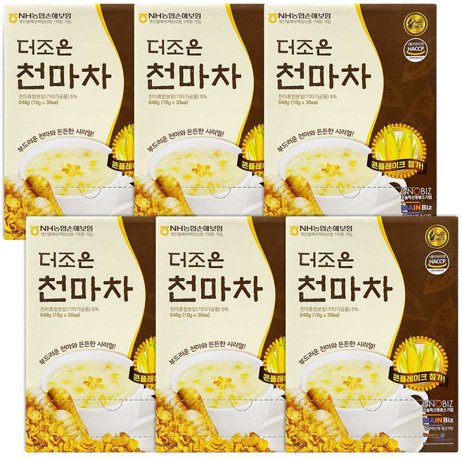 부드러운 천마와 든든한 시리얼 더조은 천마차, 18g, 36개입, 6개