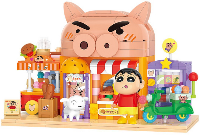 [알꿀밤-미들블럭-캐릭터] BA 신짱 부리부리 버거샵, 1개