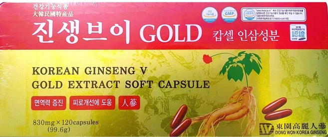 동원 고려인삼 진생브이골드 캡슐 인삼성분, 120정, 5박스 - 쿠팡
