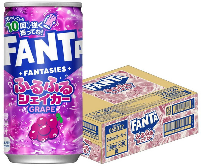 일본 환타 후루후루 쉐이커 그레이프 포도맛 흔들어 마시는 음료수, 30개, 180ml