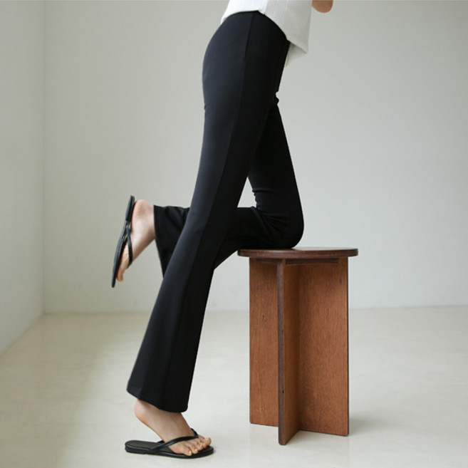 핑크시슬리 여성용 블랙홀 아이스 핀턱 부츠컷 밴딩팬츠