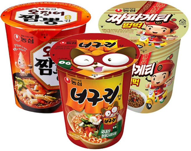농심 소컵 너구리x6컵+오징어짬뽕x6컵+짜파게티 범벅x6컵, 18개