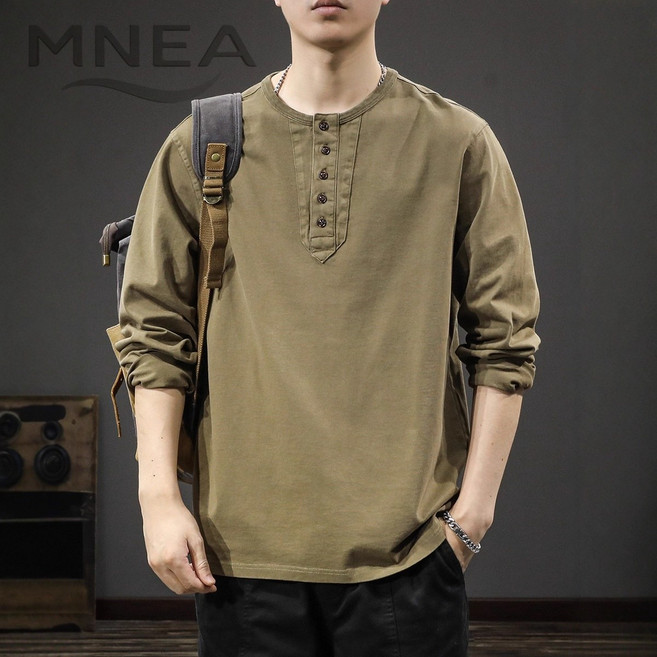 남성 캐주얼 긴팔 티셔츠 봄가을 얇은 넓은 핏 기본티 후드티