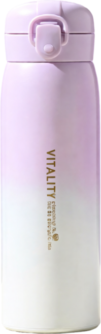옴타몰 5세대 원터치 0.5L 스텐 텀블러 보온 보냉 진공 보틀, 1개, 500ml, 소프트 퍼플