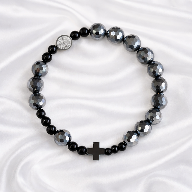 스노우베라 테라헤르츠 묵주팔찌 커플팔찌 남녀공용 선물 데일리 십자가 천주교성물