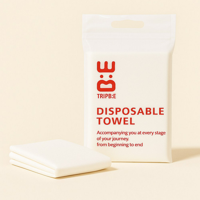 트립비 국내산 일회용 수건 고급형 여행용수건 80x140cm 1매, 1개