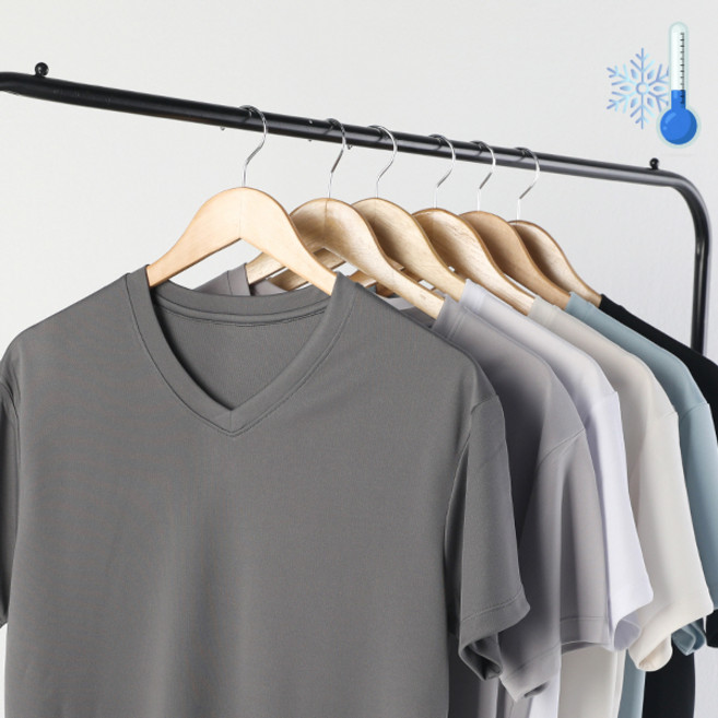 아우라큐 트임반팔티 브이넥 무지 메쉬 남여공용 반팔 티셔츠