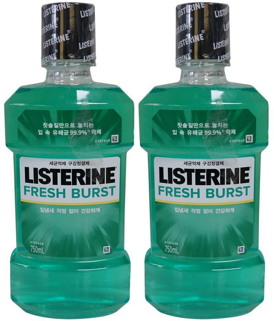 구강청결제 리스테린 가글린 리스테린 액 후레쉬버스트 750ml x 2개