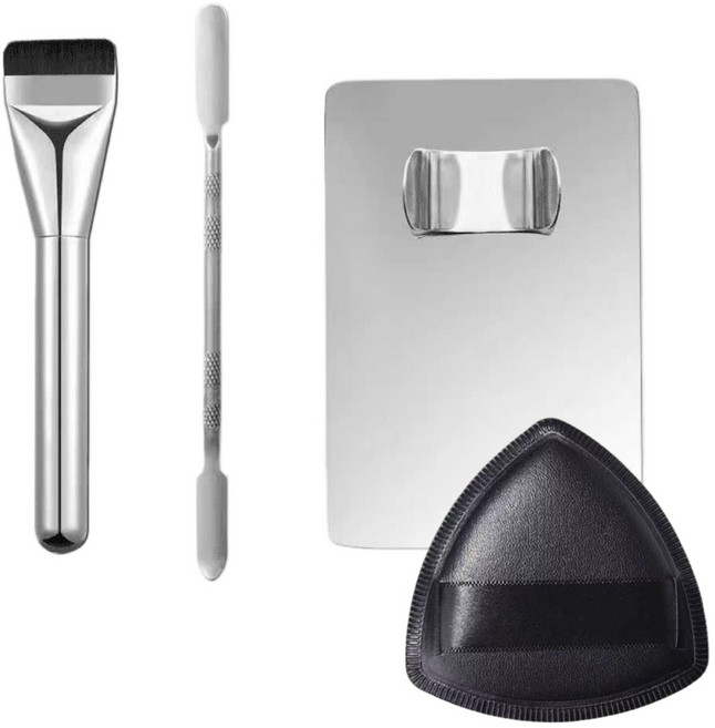 케이엠 메이크업 파운데이션 베이스 믹싱 팔레트 풀세트, 1개, ﻿팔레트1+ 스파츌라 1+ 브러쉬 1+ 퍼프1