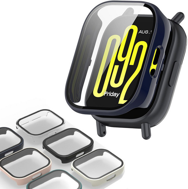 샤오미 레드미 워치5 라이트 케이스 풀커버 클리어 강화유리 Lite, 네이비, 1개