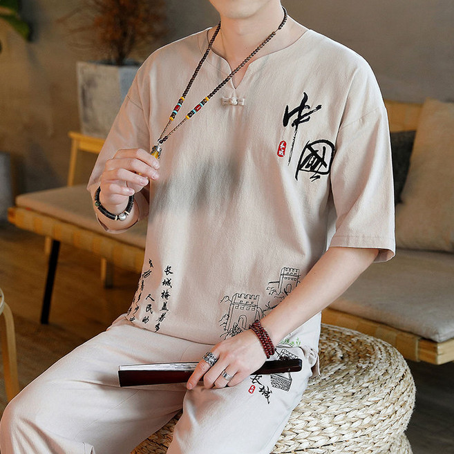 남자 린넨 상하 생활 세트뉴타임즈 L799G538