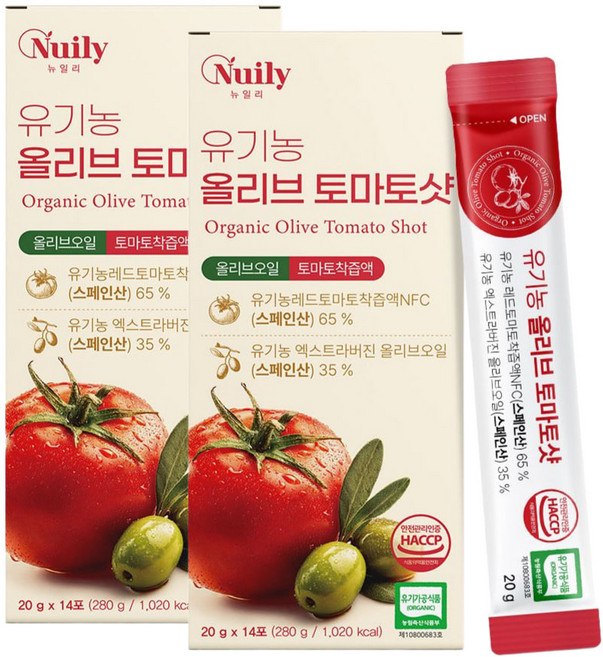 뉴일리 유기농올리브토마토샷 20gx14포 2박스
