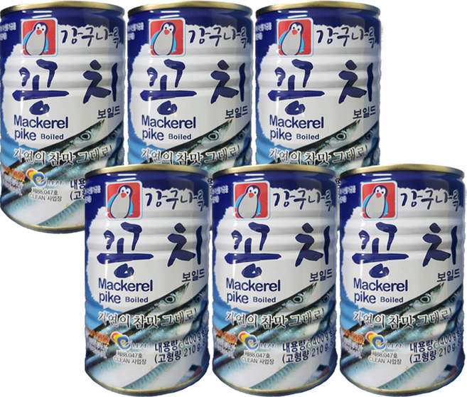 강구나루 꽁치통조림 400g, 6개