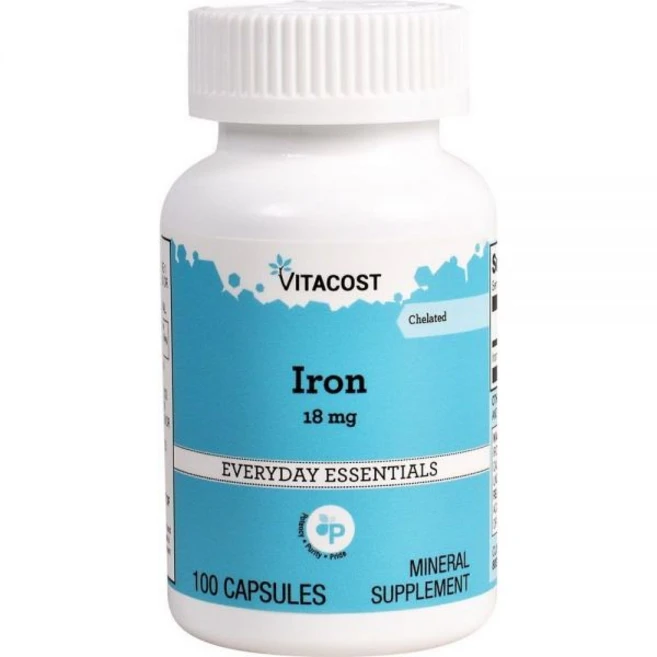 Vitacost Iron - 18 mg - 100 Capsules, 1개 - 쿠팡