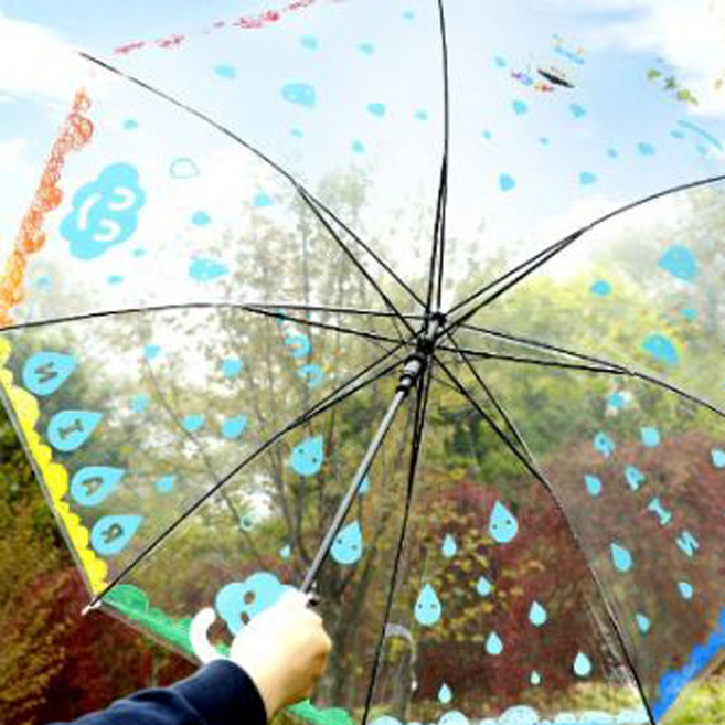 우산 만들기 스티커 세트 우산꾸미기 빗방울 투명 diy 수업, 06  바다