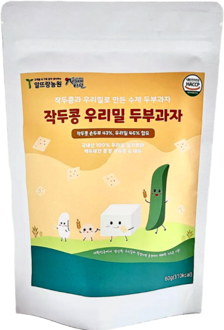 알뜨랑농원 작두콩우리밀두부과자 60g, 1개