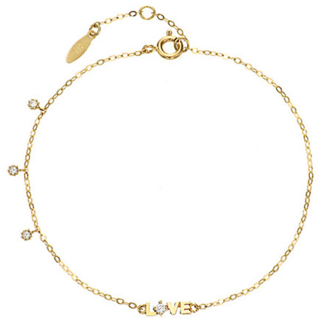 헬로비치나 14K 삼큐러브 심플팔찌 발찌