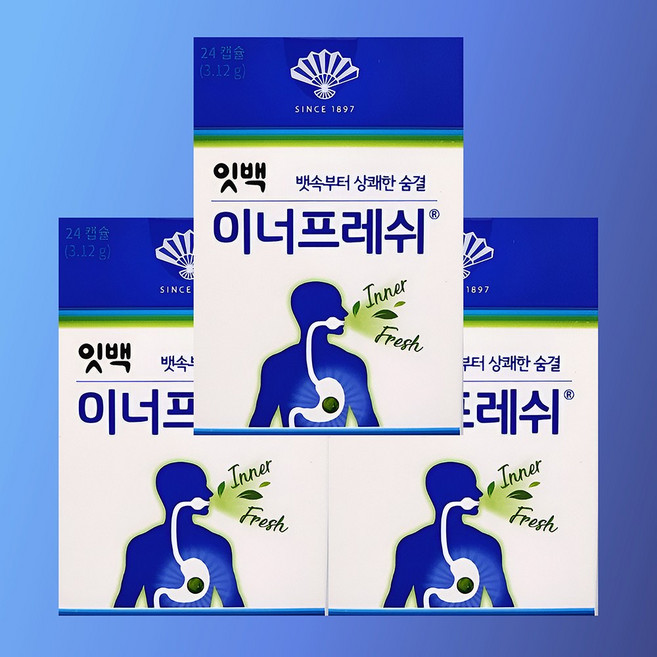 동화약품 잇백이너프레쉬 24캡슐(구강 청결 및 구취 제거), 3.12g, 3세트