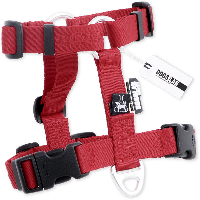 독스랩 강아지 하네스 가슴줄 클래식 H형, 칠리 페퍼, 1개