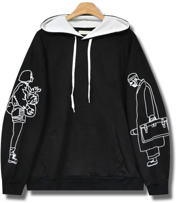 꼰스 소매 마틸다 레옹 후드티