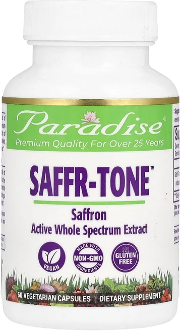 Paradise Herbs Saffr-Tone 15mg 베지 캡슐 60정, ParadiseHerbsSaffrTone15mg베지캡슐, 1개 - 쿠팡