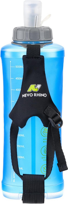 NEVO RHINO 휴대용 러닝 물병 조절 가능한 스트랩이 있는 TPU 소프트 플라스크 조깅 하이킹 워킹 마라톤용 경량 접이식