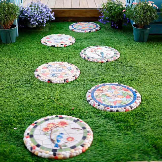 정원 디딤돌 세트 잔디 모조석 테라스 타일 바닥 디딤석